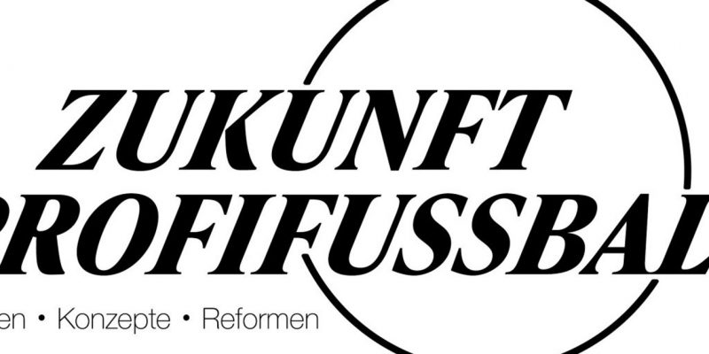 "Zukunft Profifußball - Ideen, Konzepte, Reformen"-Logo mit einem Kreis.