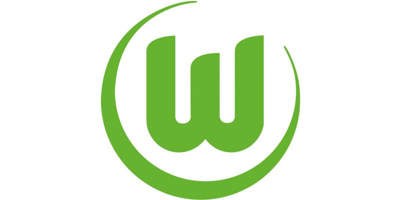Das VfL Wolfsburg-Wappen: angedeuteter grüner Kreis mit weißem Innenraum. Dort befindet sich der Großbuchstabe "W" in Grün.