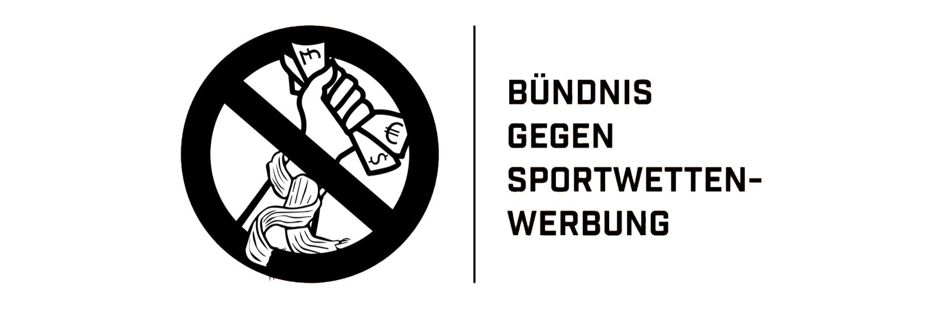 Durchgestrichenes Logo: Ein Hand mit einem drumgebundenen Schal hält Geldscheine in der Hand.