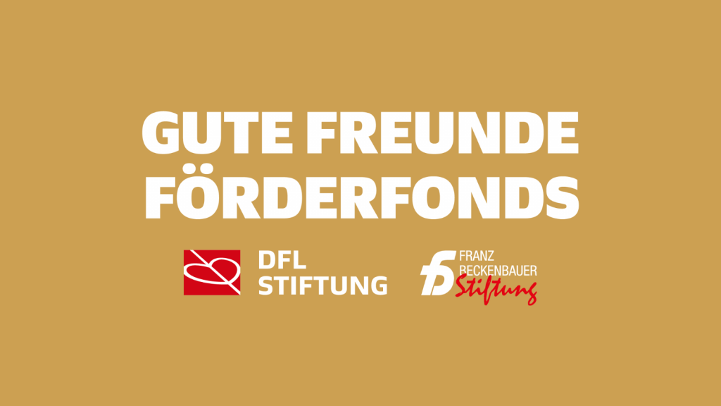 Gute Freunde Förderfonds. Logo DFL-Stiftung und Beckenbauer Stiftung
